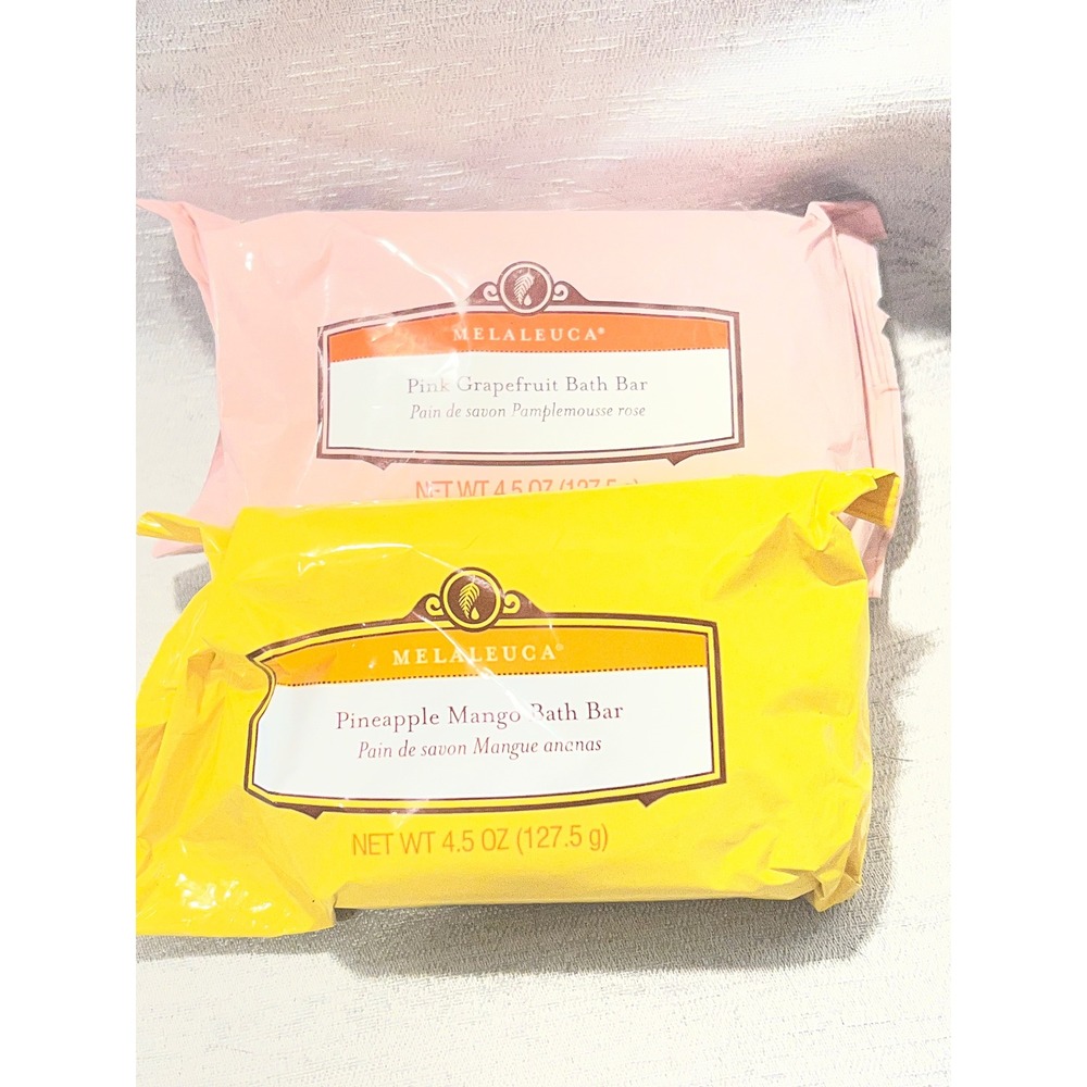 Melaleuca Bath Bar Soap Set Pink Grapefruit Pineapple Mango 4.5oz 2 Pack New